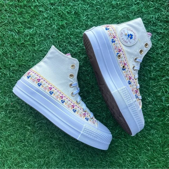 💝Converse Chuck Taylor All Star Ctas Lift Hi Floral - Picture 11 of 11